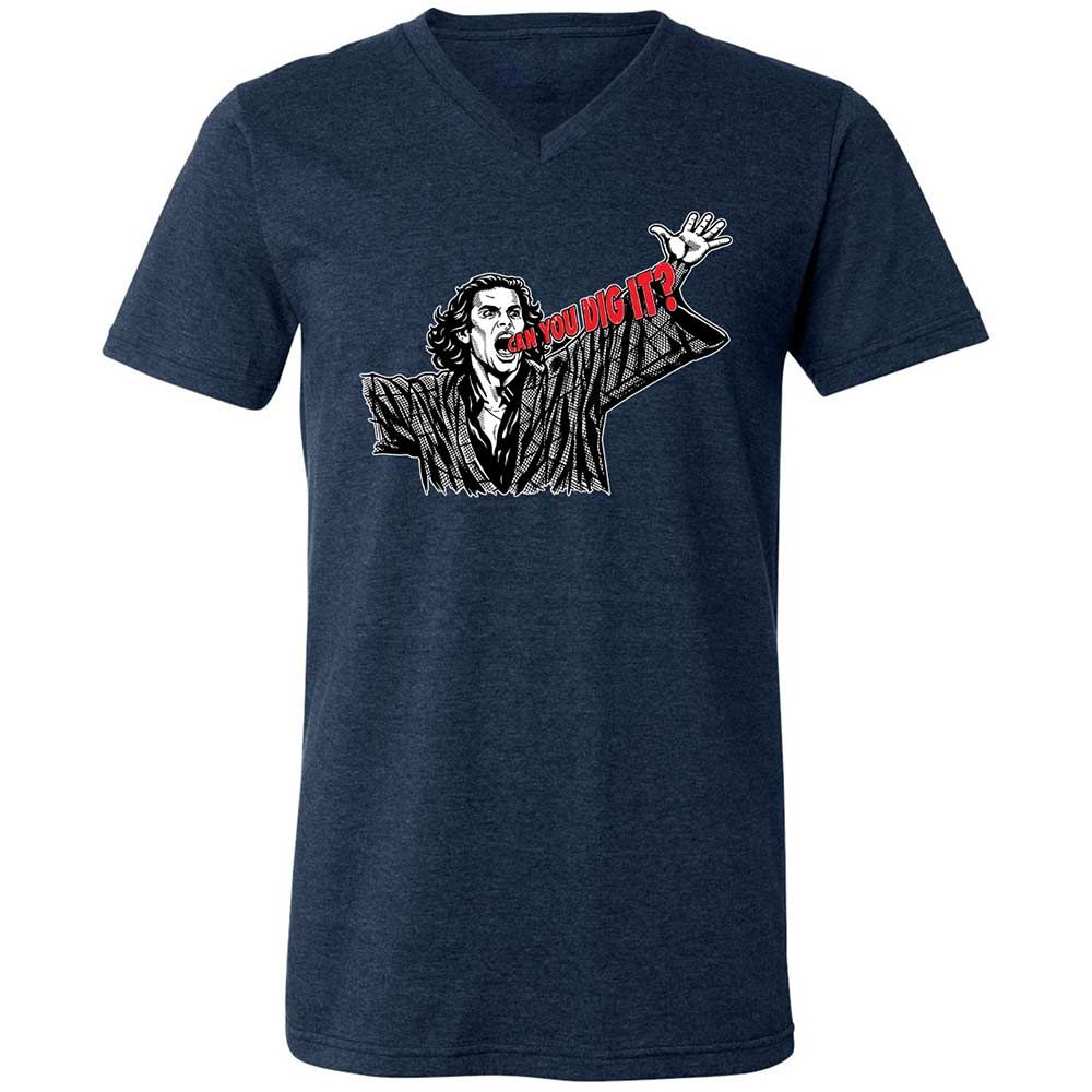 Unisex V-Neck T-Shirt - 3F9GJFQS - Heather Navy - 3