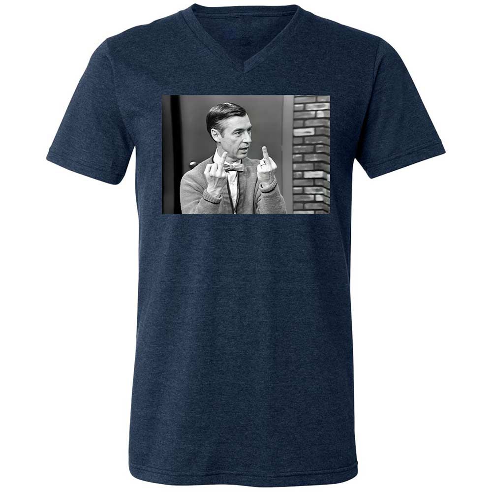 Unisex V-Neck T-Shirt - 2Y5HJG7Z - Heather Navy - 3