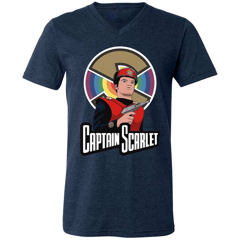 Unisex V-Neck T-Shirt - 4NJ375XF - Heather Navy - 3