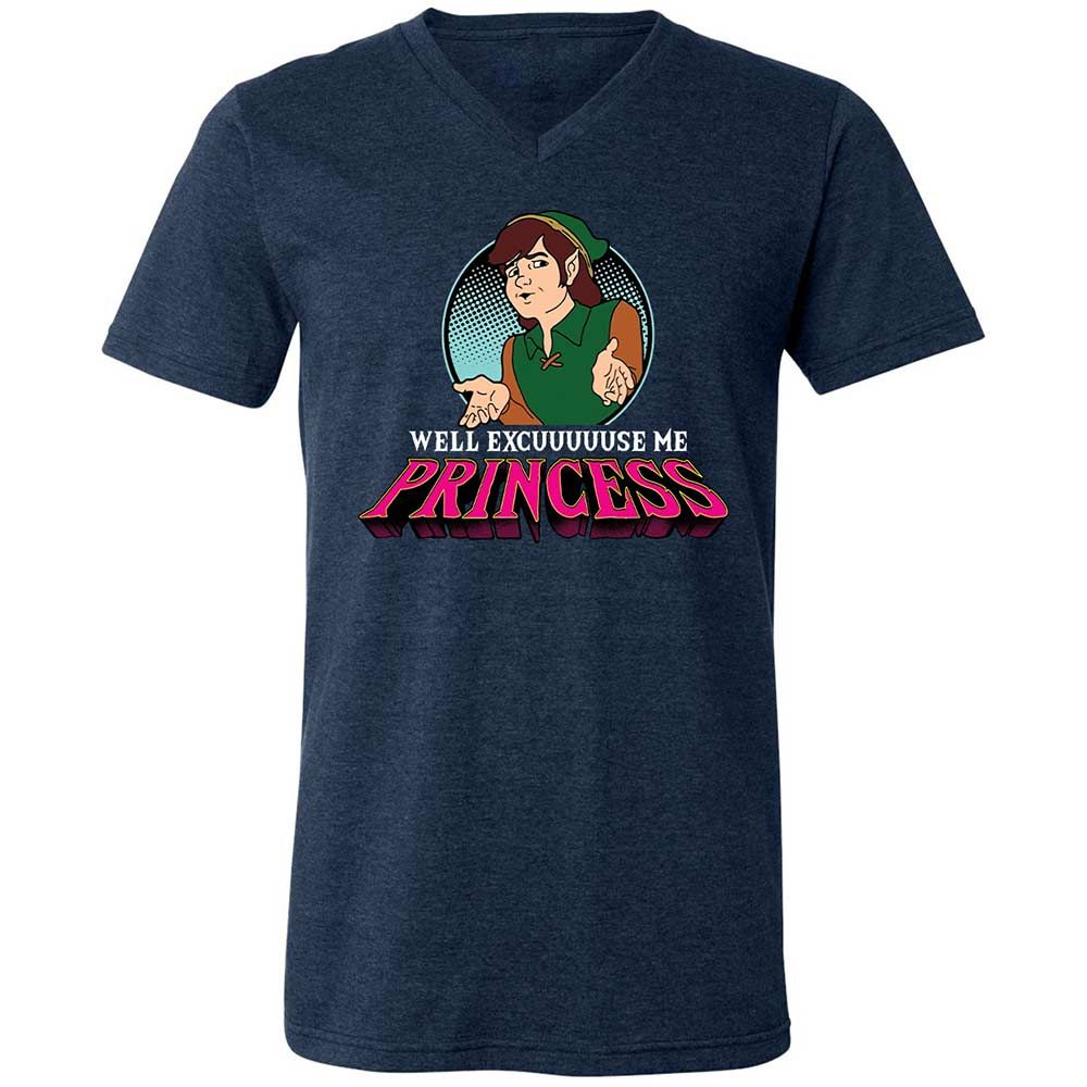Unisex V-Neck T-Shirt - JKRLQ53Z - Heather Navy - 3