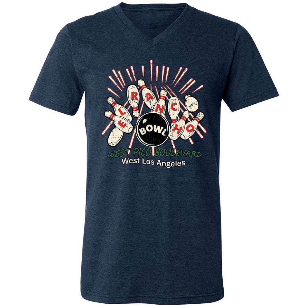 Unisex V-Neck T-Shirt - C5VAMVBX - Heather Navy - 3