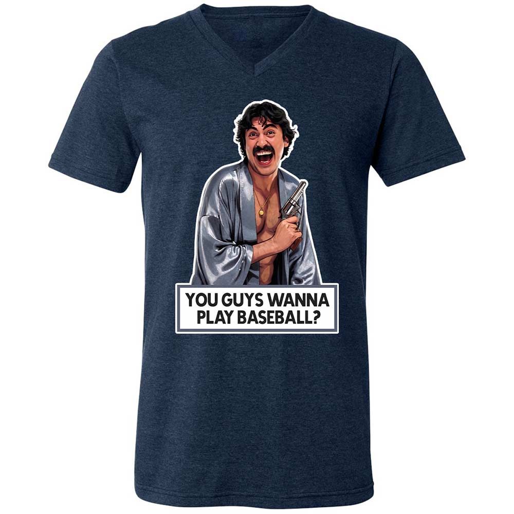 Unisex V-Neck T-Shirt - 66FJ7ARY - Heather Navy - 3