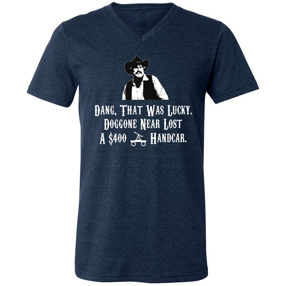 Unisex V-Neck T-Shirt - KBSZ9NKJ - Heather Navy - 3