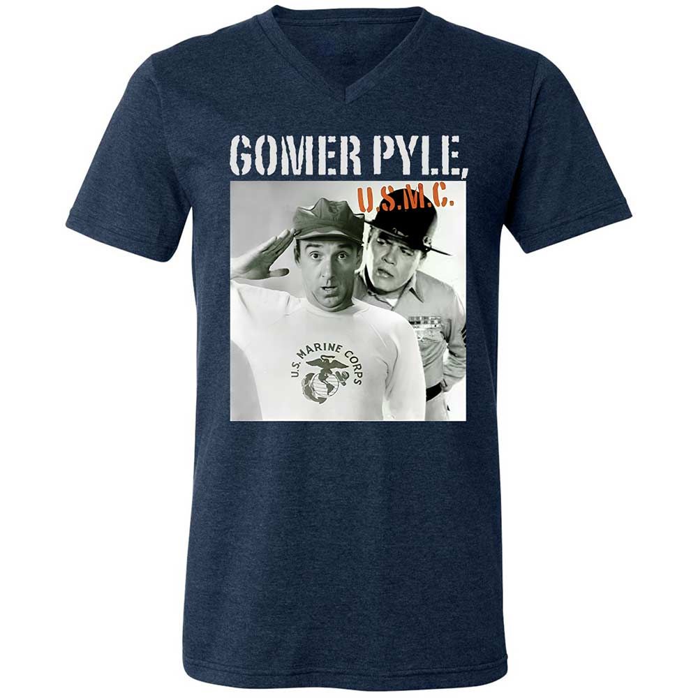 Unisex V-Neck T-Shirt - AB1K4EEC - Heather Navy - 3