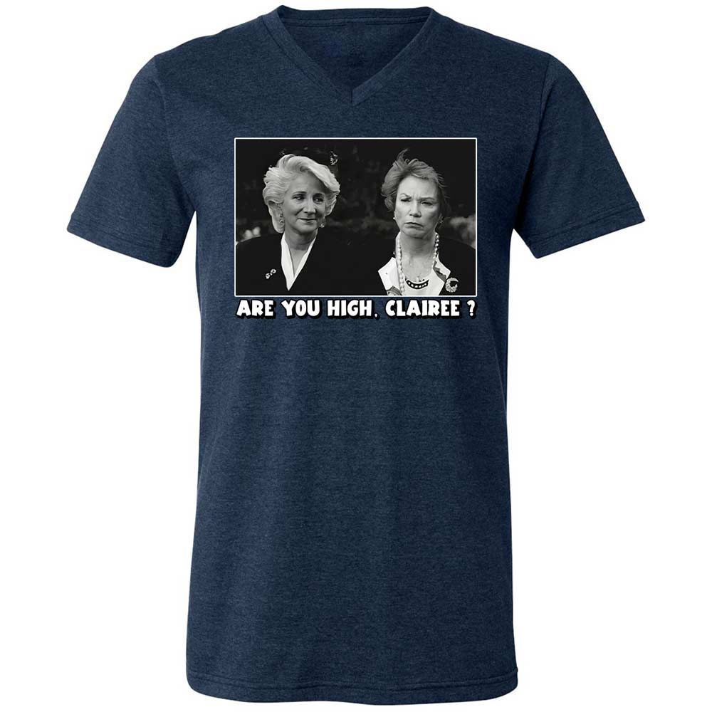 Unisex V-Neck T-Shirt - 3WRQ547M - Heather Navy - 3