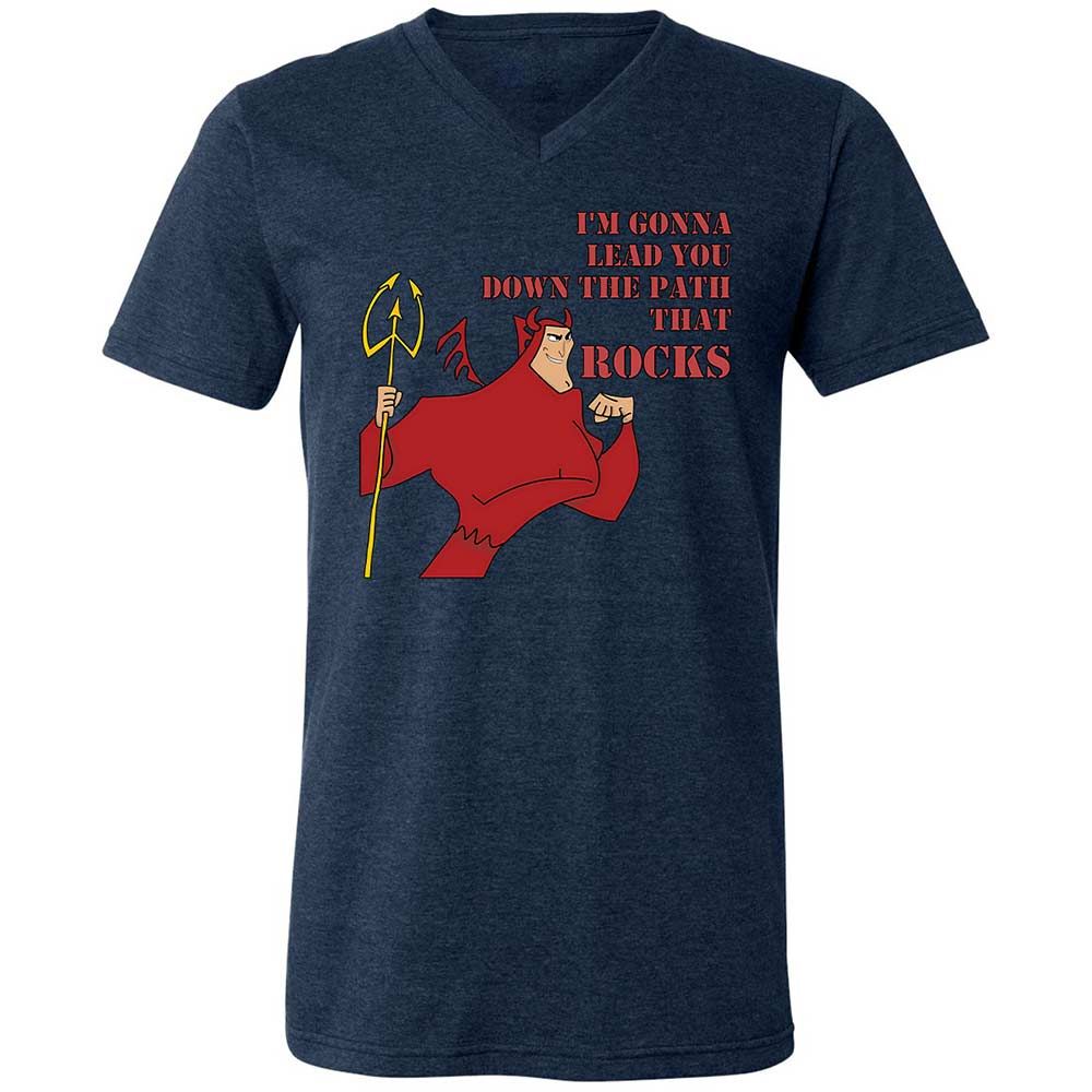 Unisex V-Neck T-Shirt - 7NCTY8E4 - Heather Navy - 3
