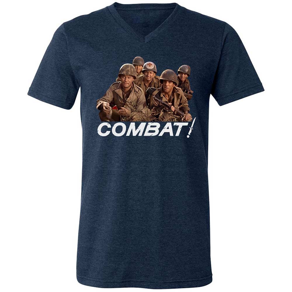 Unisex V-Neck T-Shirt - FF5MBPQC - Heather Navy - 3