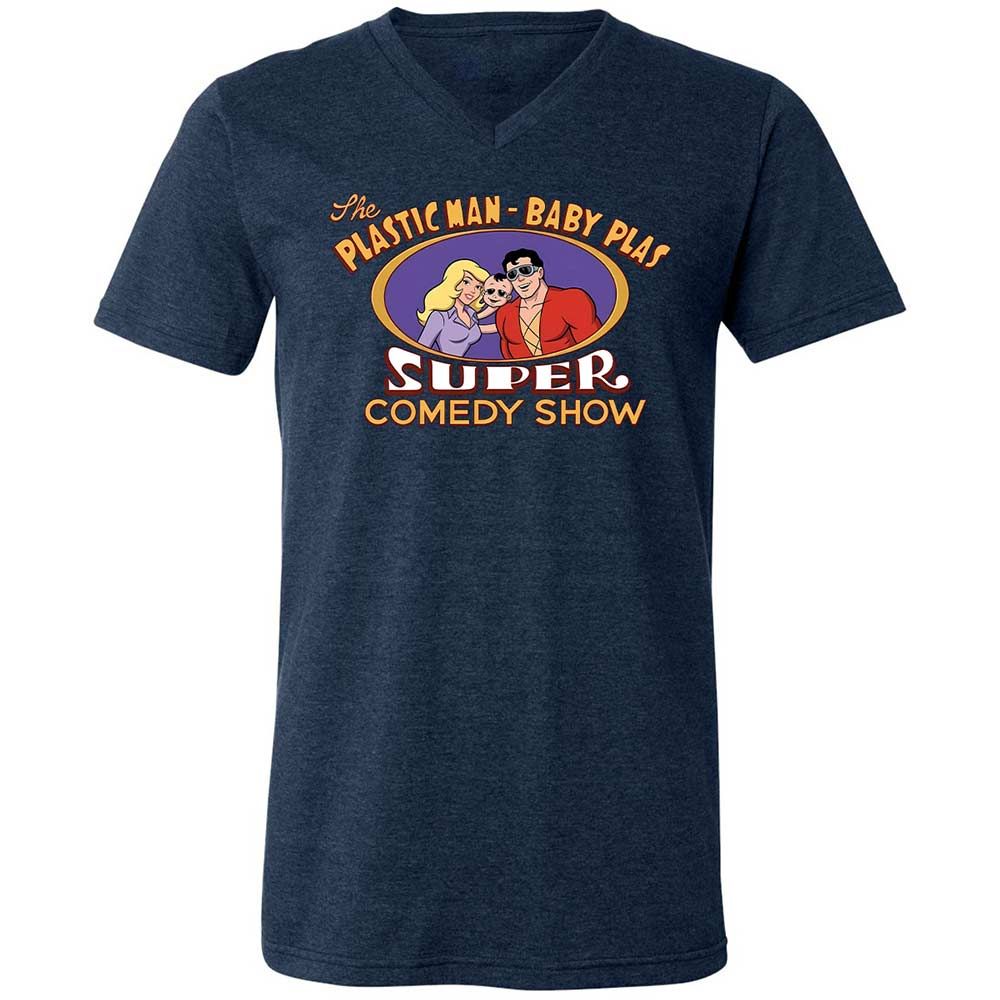 Unisex V-Neck T-Shirt - RZEMQHBU - Heather Navy - 3