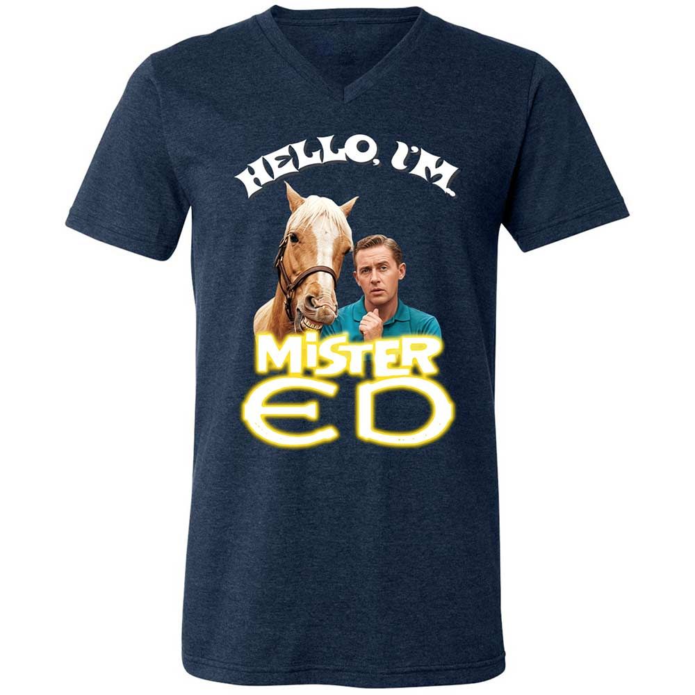 Unisex V-Neck T-Shirt - 95HM1K56 - Heather Navy - 3