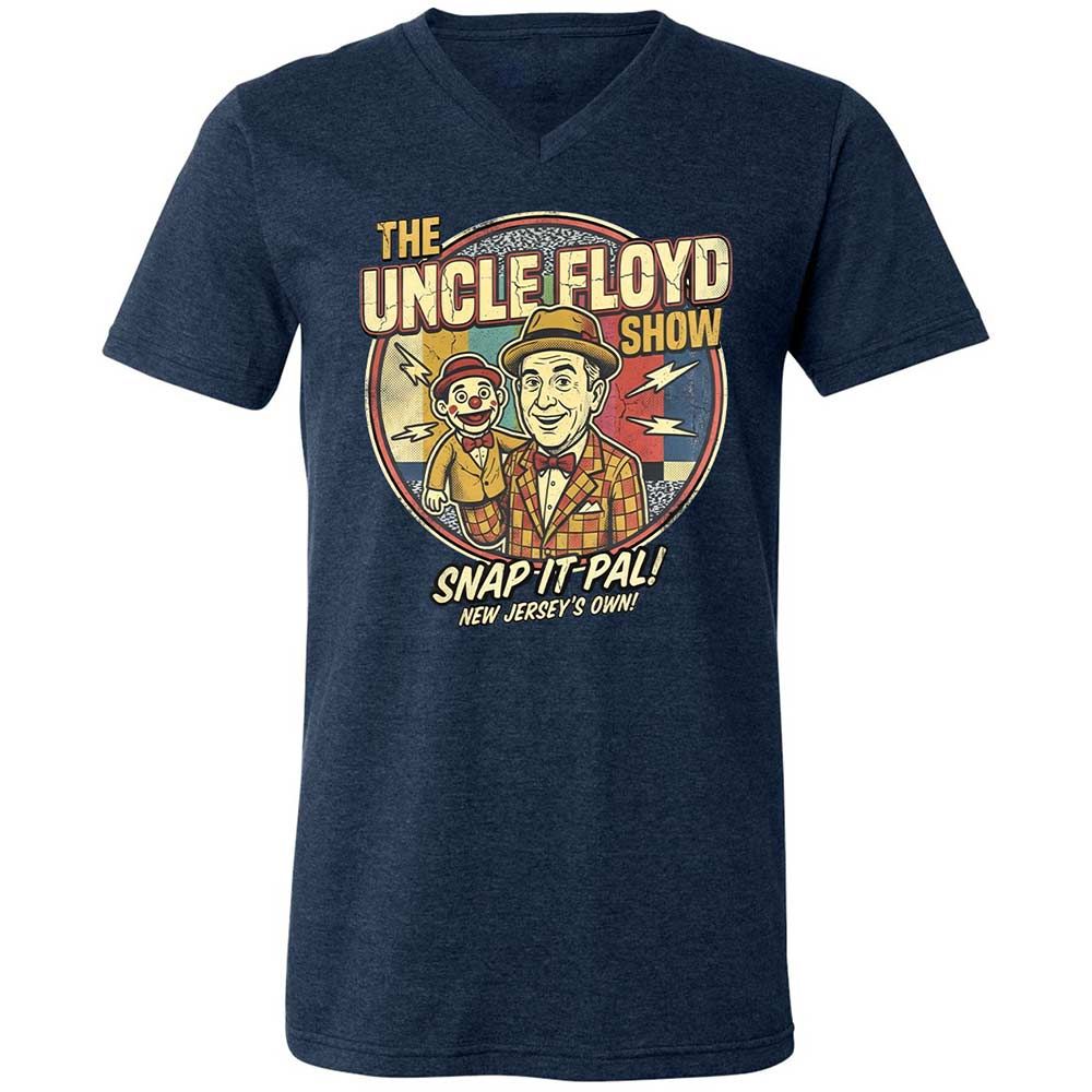 Unisex V-Neck T-Shirt - KGSH9SMS - Heather Navy - 3