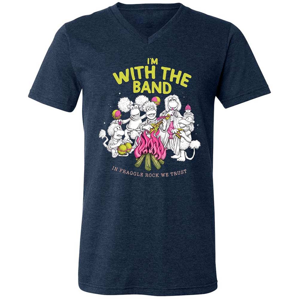 Unisex V-Neck T-Shirt - 87A15QZF - Heather Navy - 3