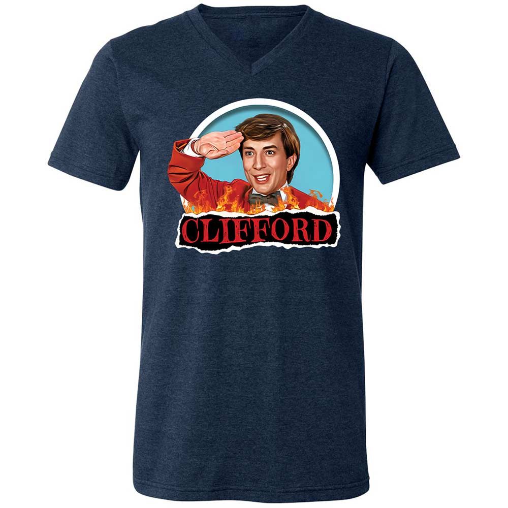 Unisex V-Neck T-Shirt - YJZTG1TV - Heather Navy - 3