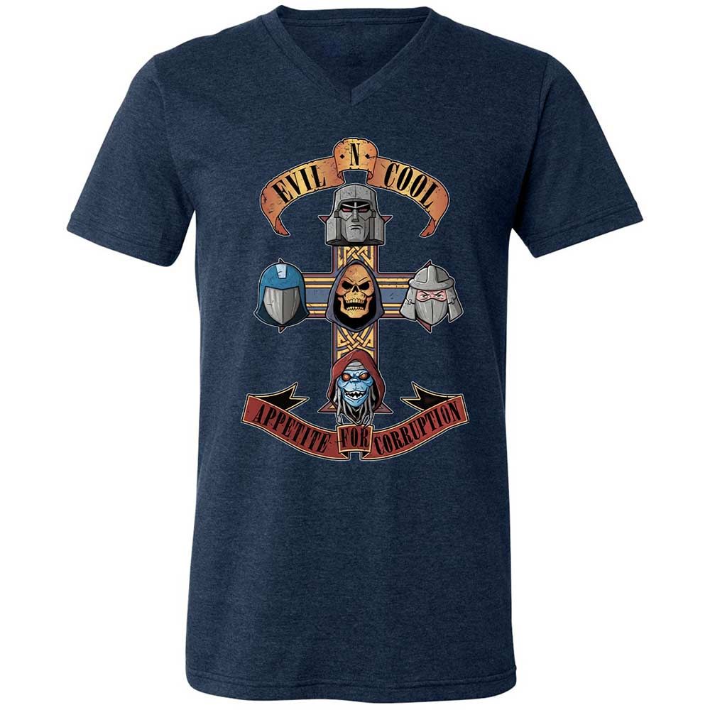 Unisex V-Neck T-Shirt - X9VN7665 - Heather Navy - 3