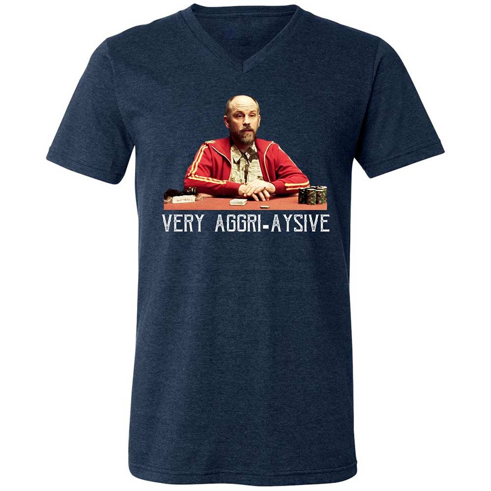 Unisex V-Neck T-Shirt - F4ZN6TWT - Heather Navy - 3