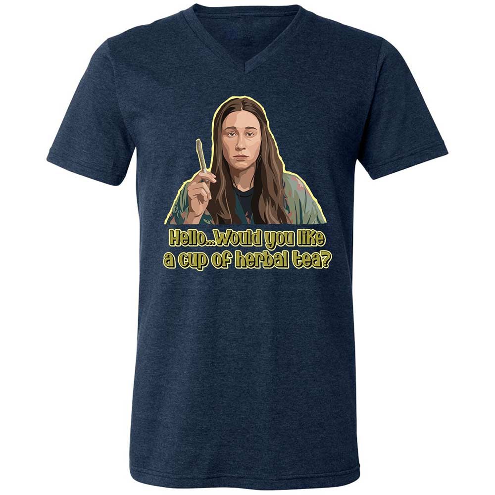 Unisex V-Neck T-Shirt - 4SX9HCXE - Heather Navy - 3
