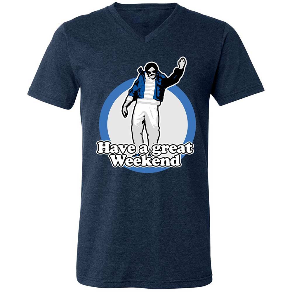 Unisex V-Neck T-Shirt - 2J579DL6 - Heather Navy - 3