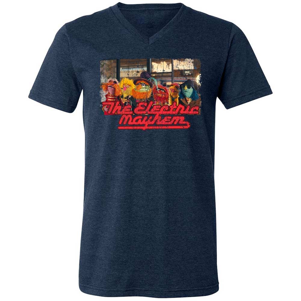 Unisex V-Neck T-Shirt - 987VZXV6 - Heather Navy - 3