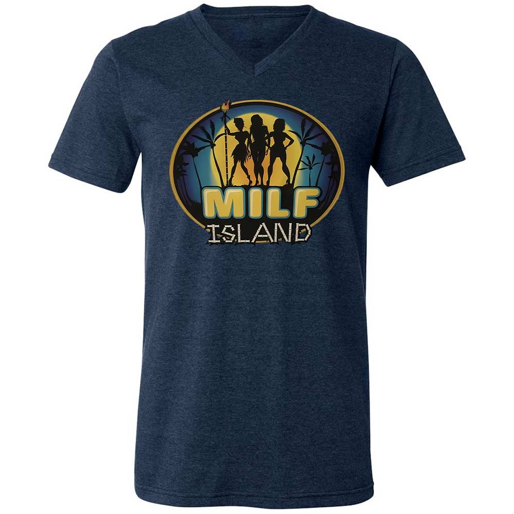 Unisex V-Neck T-Shirt - UDYEMDHJ - Heather Navy - 3