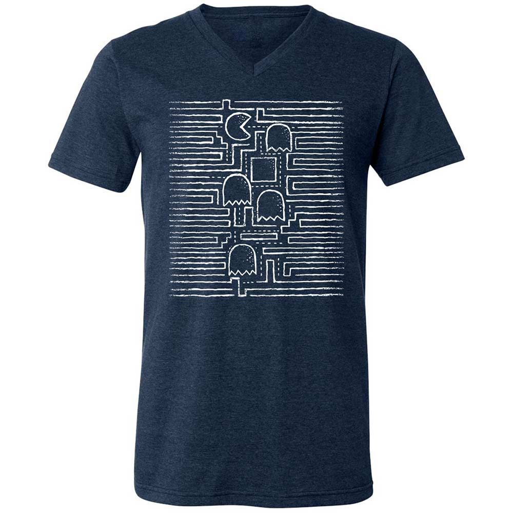 Unisex V-Neck T-Shirt - 8PL4Z4XW - Heather Navy - 3