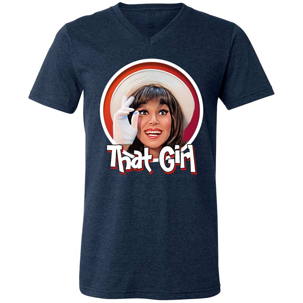 Unisex V-Neck T-Shirt - CRL9XKMP - Heather Navy - 3