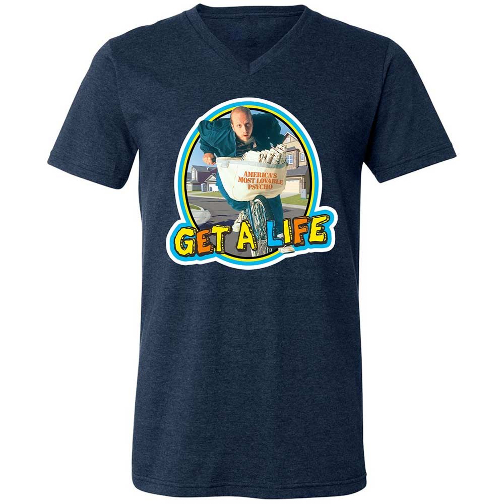 Unisex V-Neck T-Shirt - XKZX3QKN - Heather Navy - 3