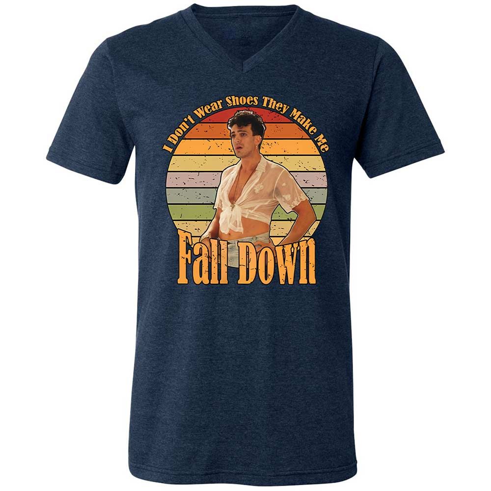 Unisex V-Neck T-Shirt - P6GA3WSP - Heather Navy - 3