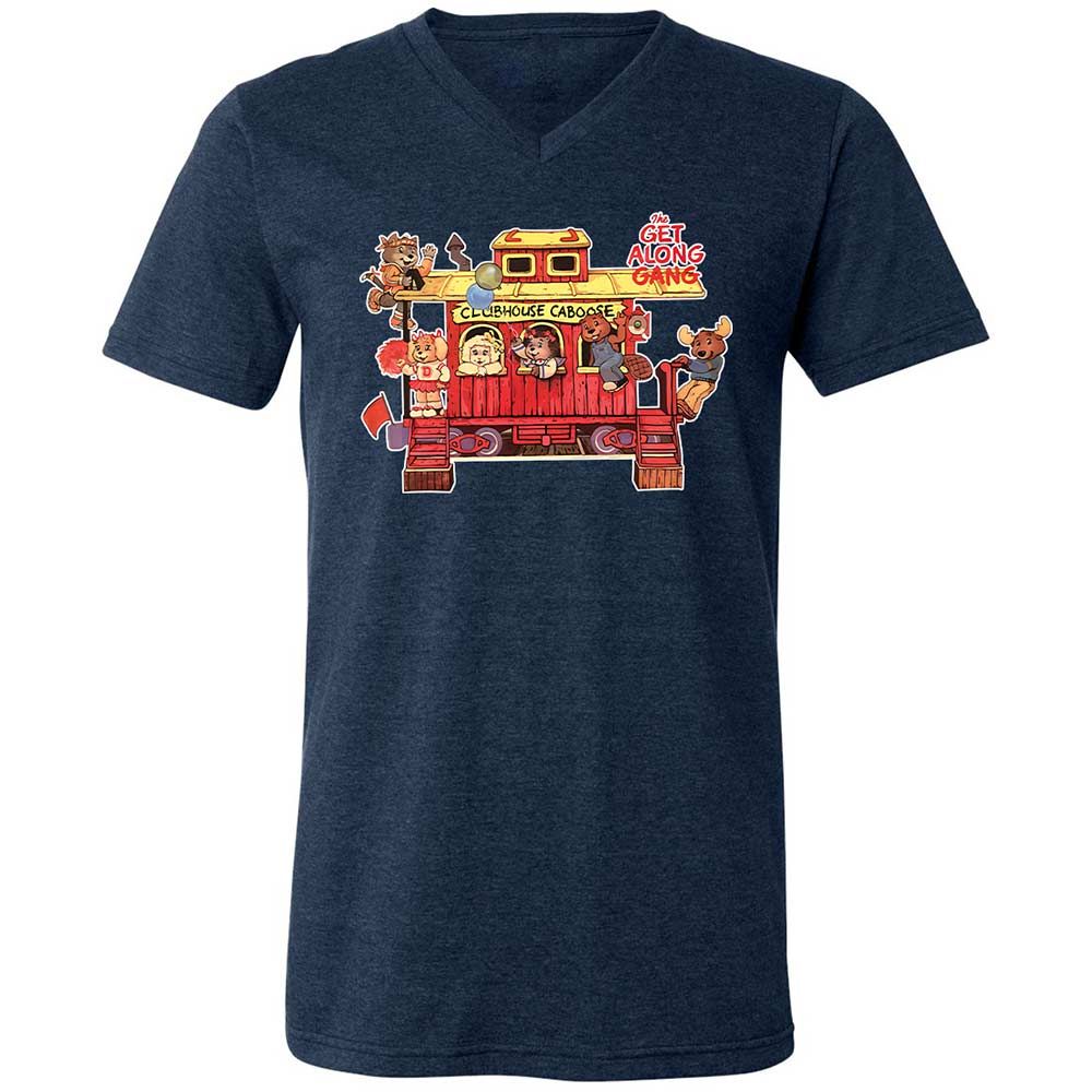 Unisex V-Neck T-Shirt - 74U9P9J7 - Heather Navy - 3
