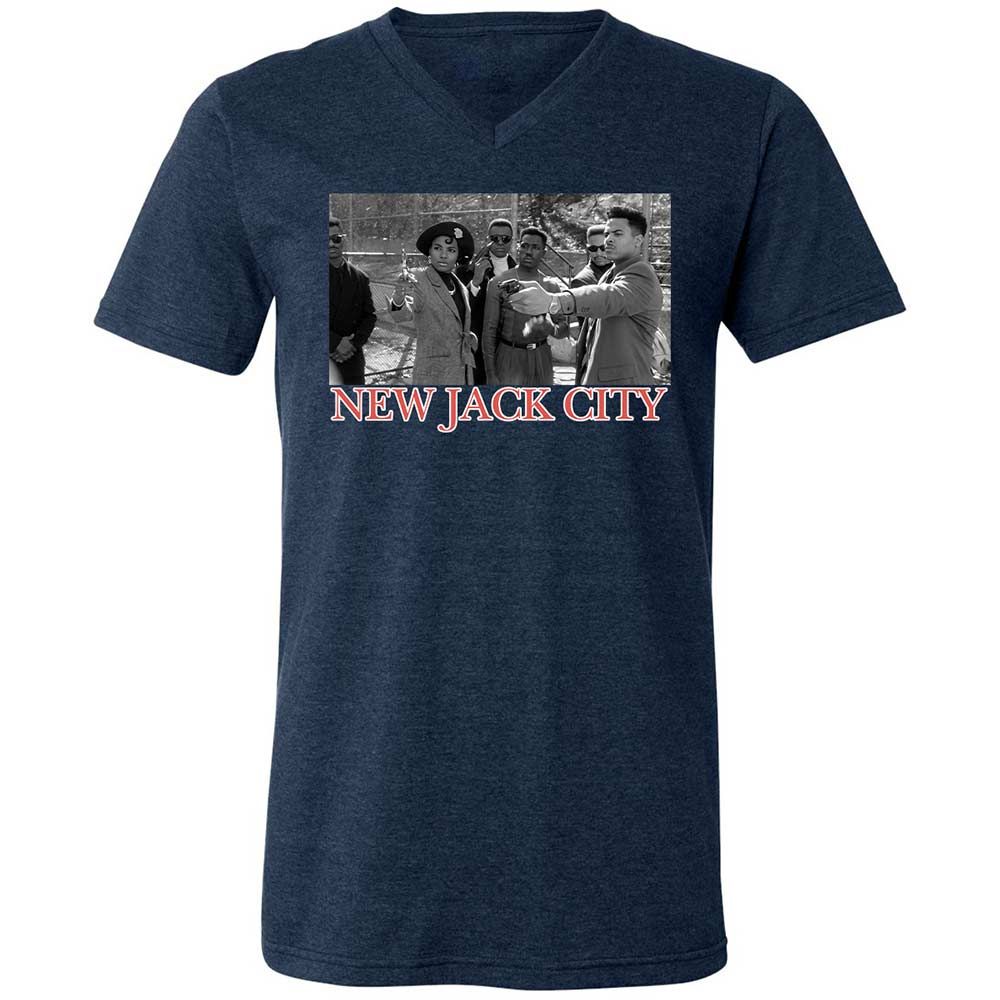 Unisex V-Neck T-Shirt - 27NNY9HS - Heather Navy - 3