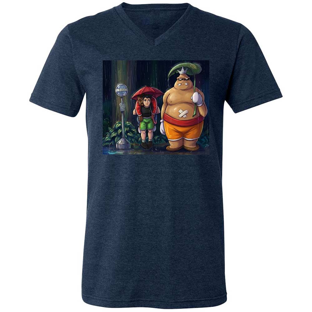 Unisex V-Neck T-Shirt - ZMMYEUBV - Heather Navy - 3