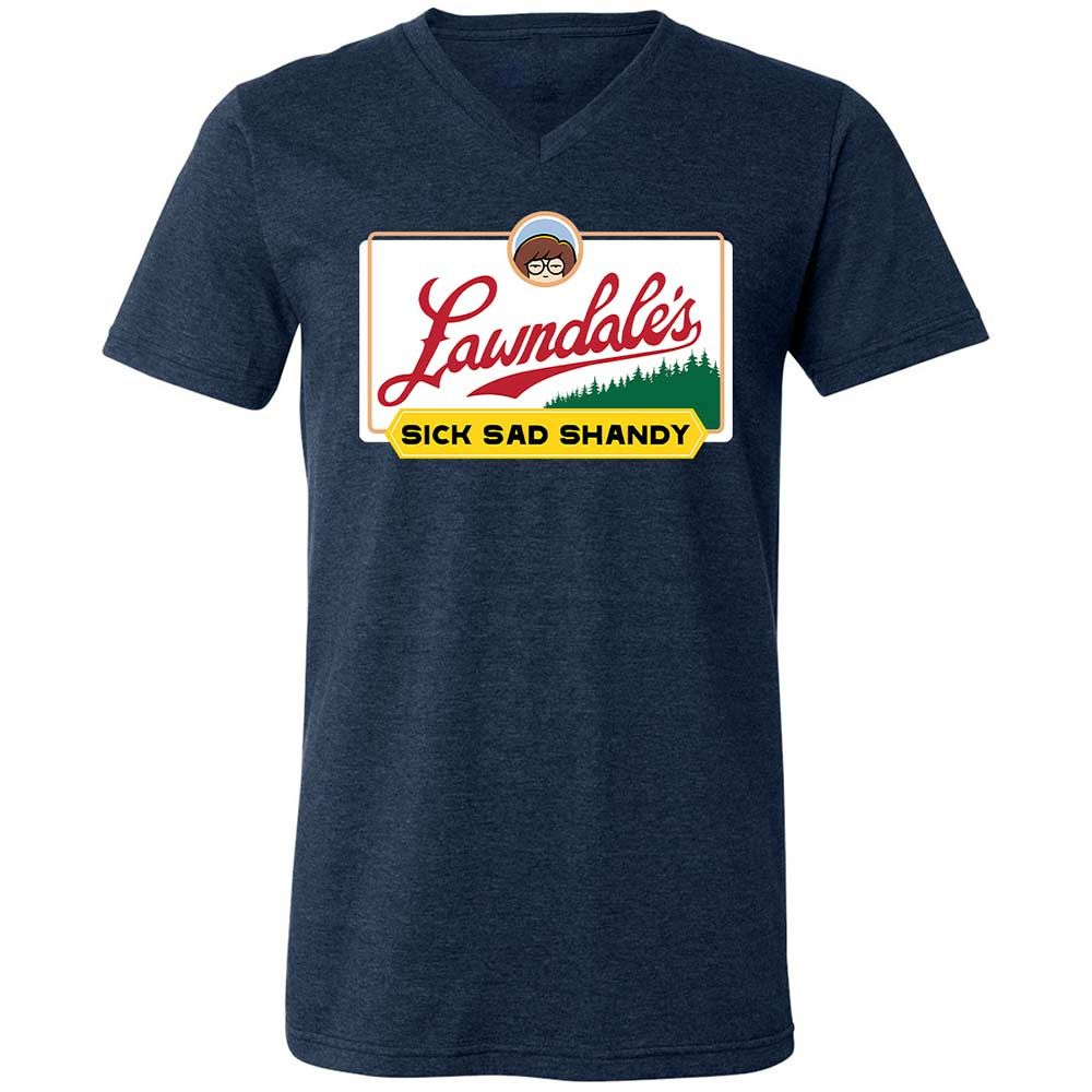 Unisex V-Neck T-Shirt - SRGN21SY - Heather Navy - 3