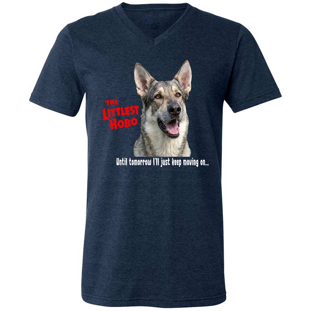 Unisex V-Neck T-Shirt - 17QFAPH8 - Heather Navy - 3