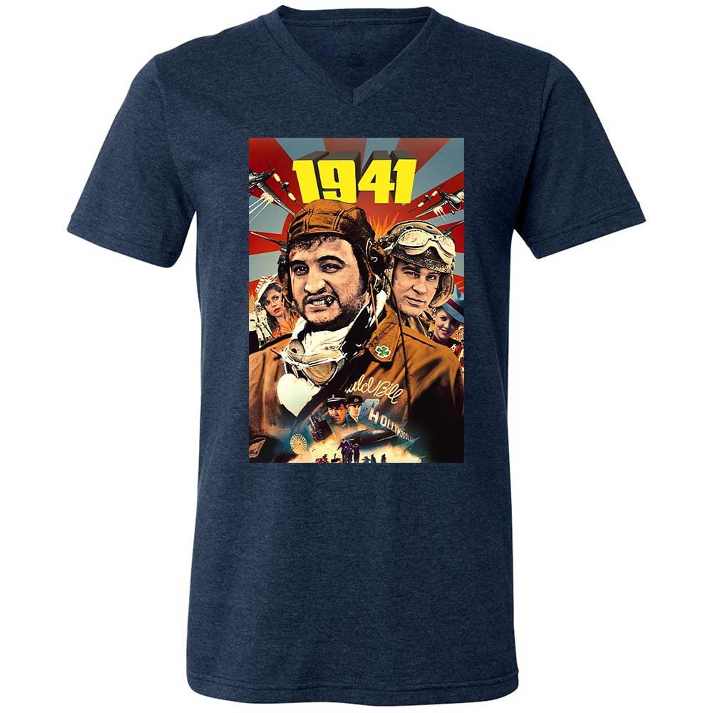 Unisex V-Neck T-Shirt - MW2EC445 - Heather Navy - 3