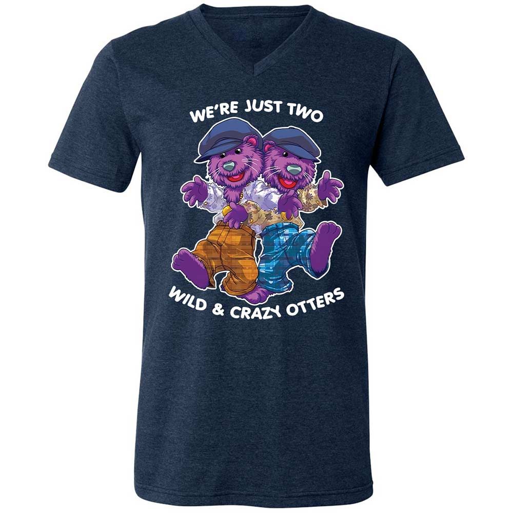 Two wild & crazy otters - Heather Navy - 3