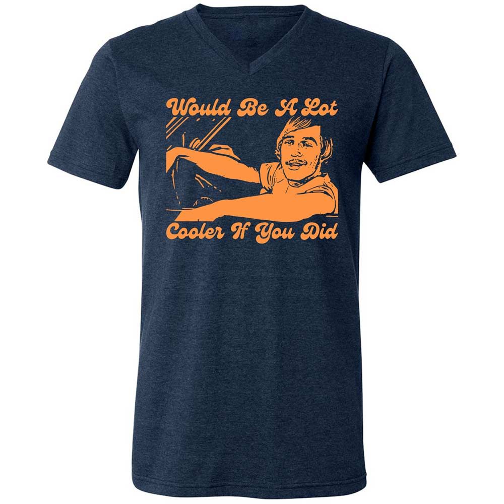 Unisex V-Neck T-Shirt - 6KQKNVX3 - Heather Navy - 3