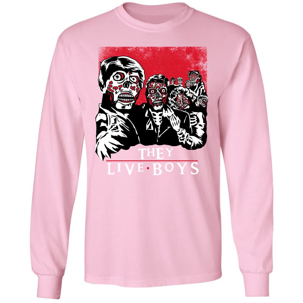Long Sleeve T-Shirt - B63RZX96 - Light Pink - 3