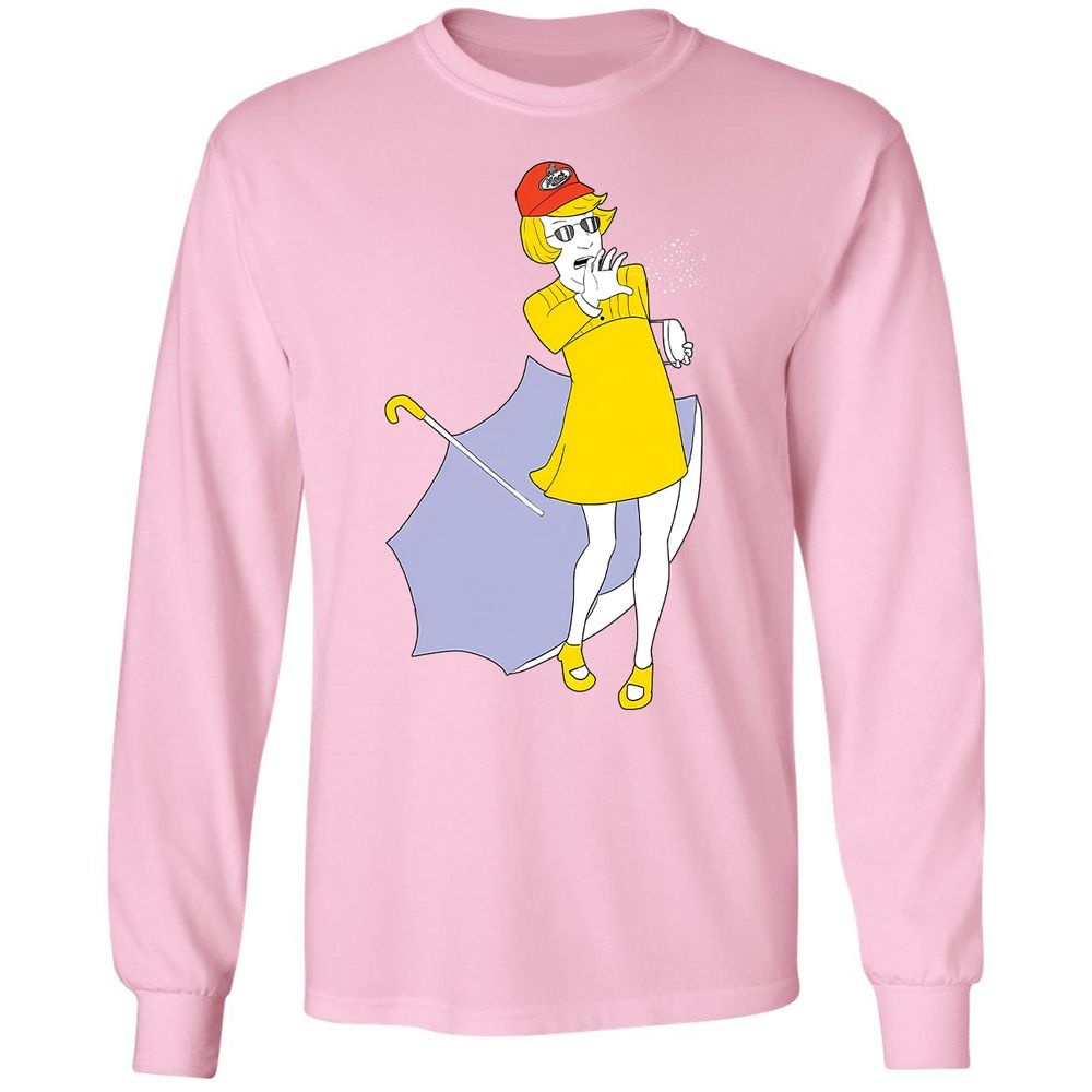 Long Sleeve T-Shirt - BBJX6QD9 - Light Pink - 3