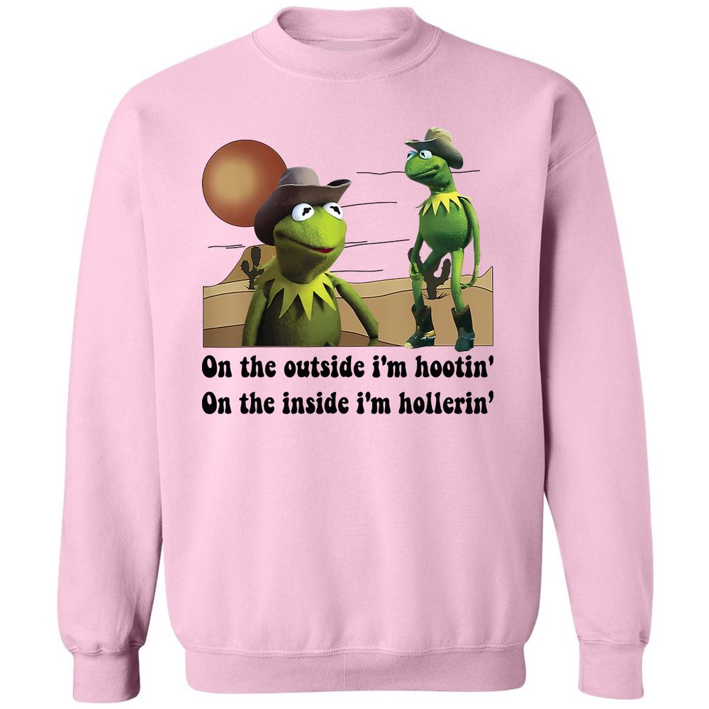 On the outside I'm hootin on the inside I'm hollerin - Light Pink - 3