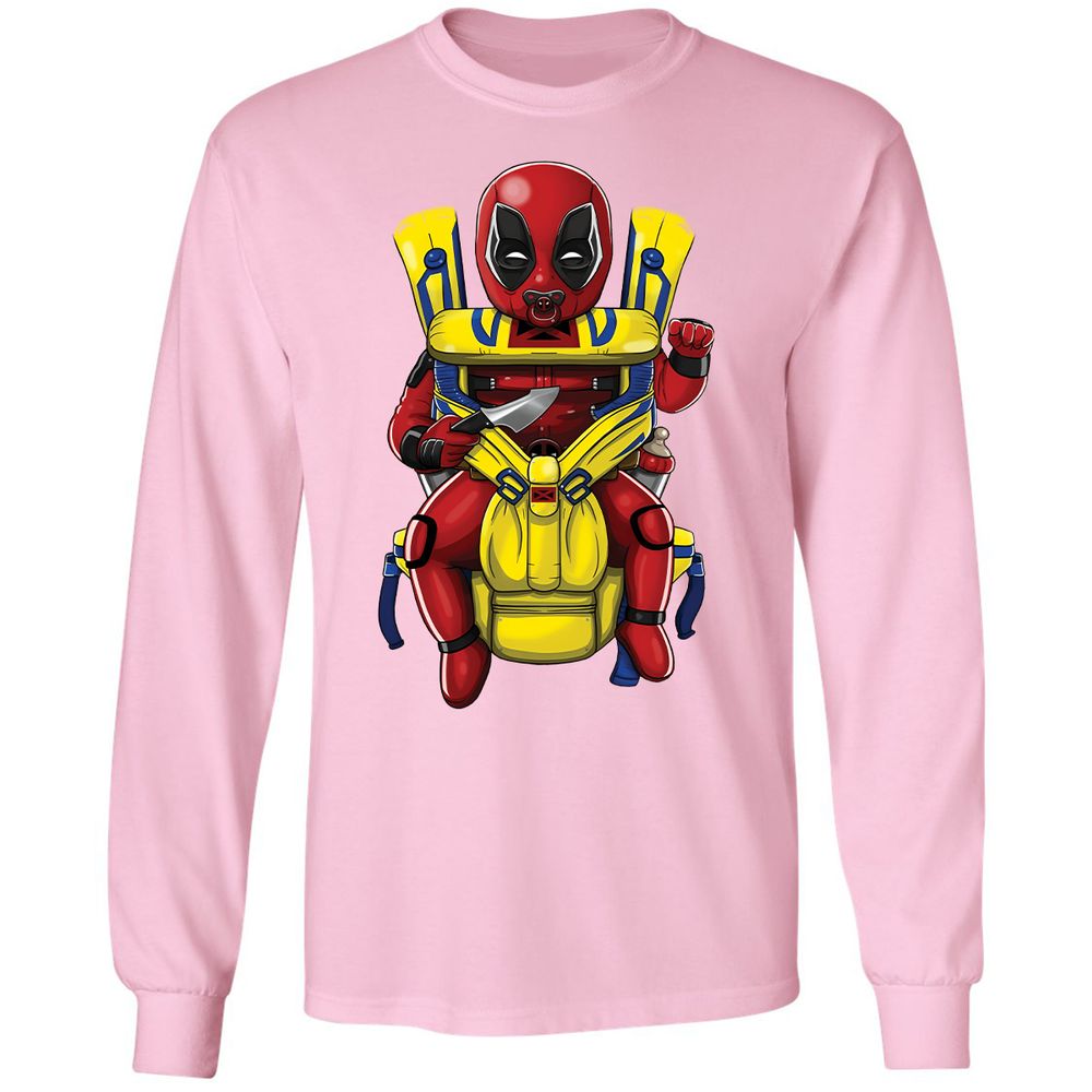 Long Sleeve T-Shirt - XKJLWVEK - Light Pink - 3