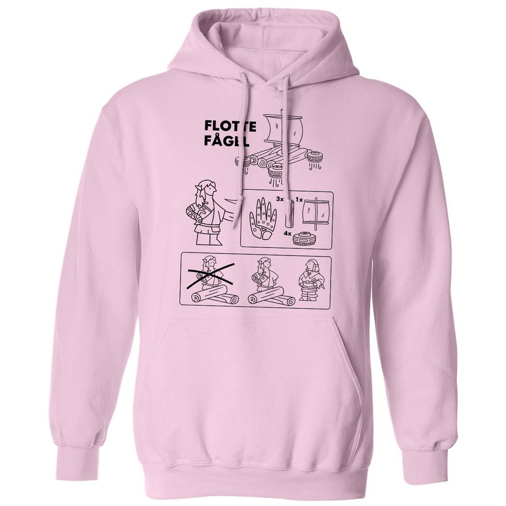 Flotte Fagel Classic Unisex Hoodie - Light Pink - 3