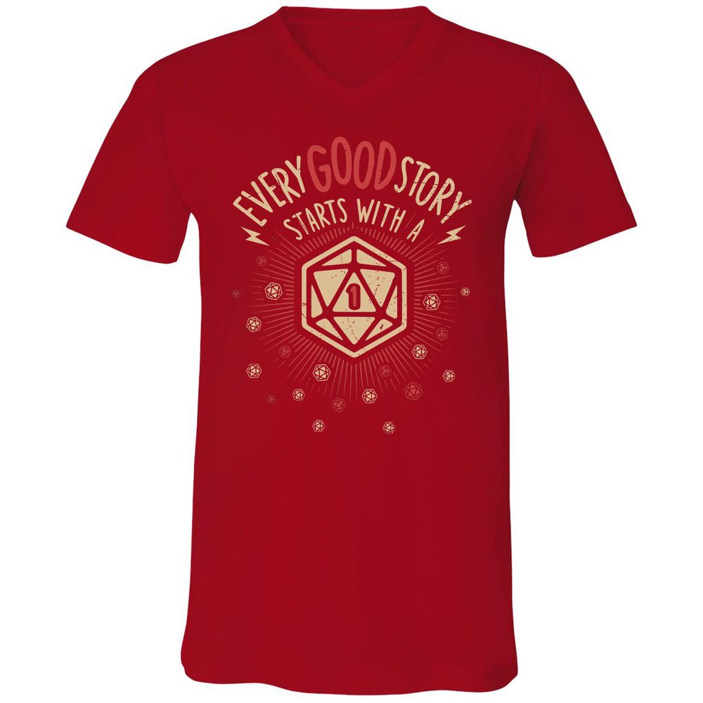 Unisex V-Neck T-Shirt - 4G42YFBF - Red - 3