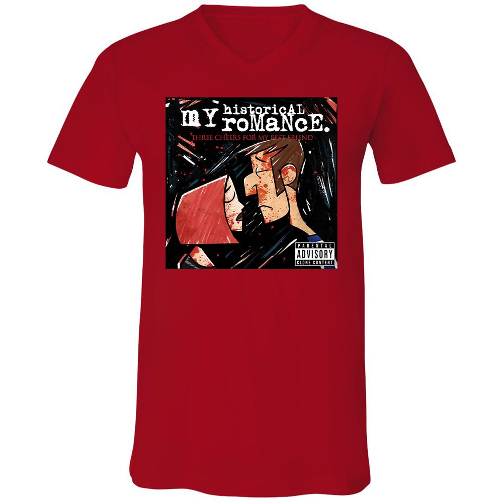 Unisex V-Neck T-Shirt - H61NCCYZ - Red - 3