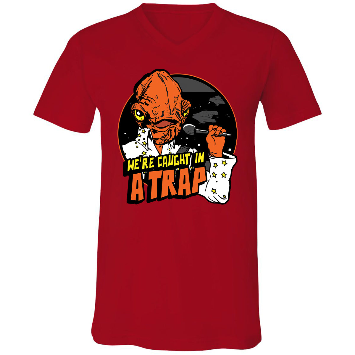 Unisex V-Neck T-Shirt - QXH12TQ2 - Red - 3