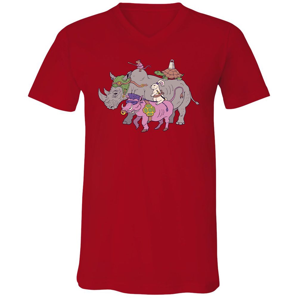 Unisex V-Neck T-Shirt - CP6H6WCU - Red - 3