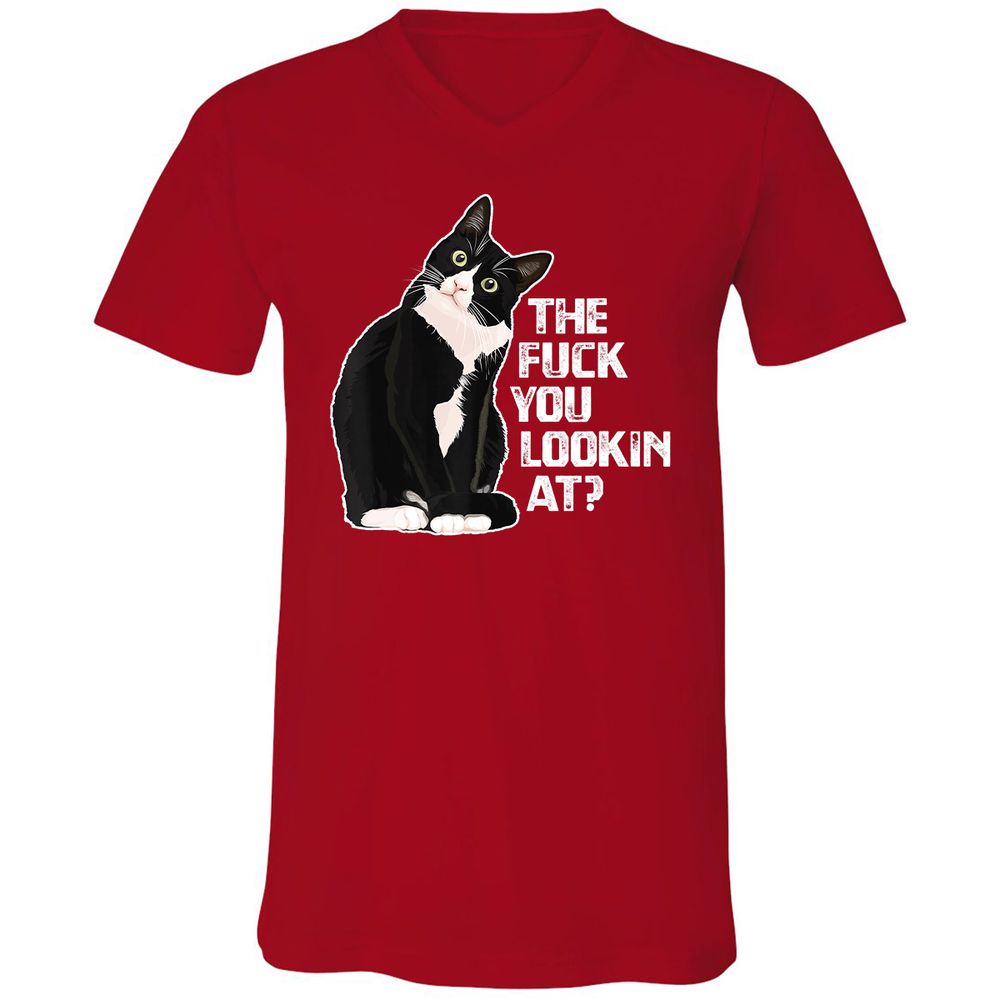 Unisex V-Neck T-Shirt - NWKDUSVB - Red - 3