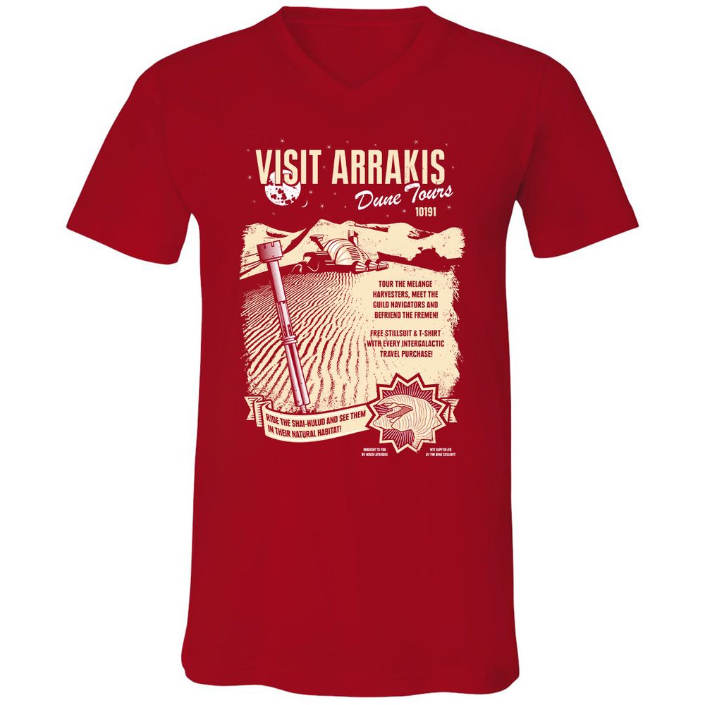 Unisex V-Neck T-Shirt - XM5NAZT2 - Red - 3