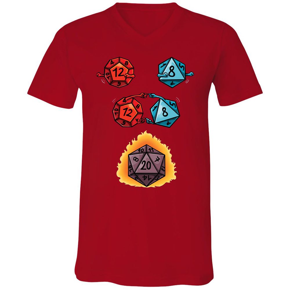 Unisex V-Neck T-Shirt - T1C7CTR4 - Red - 3