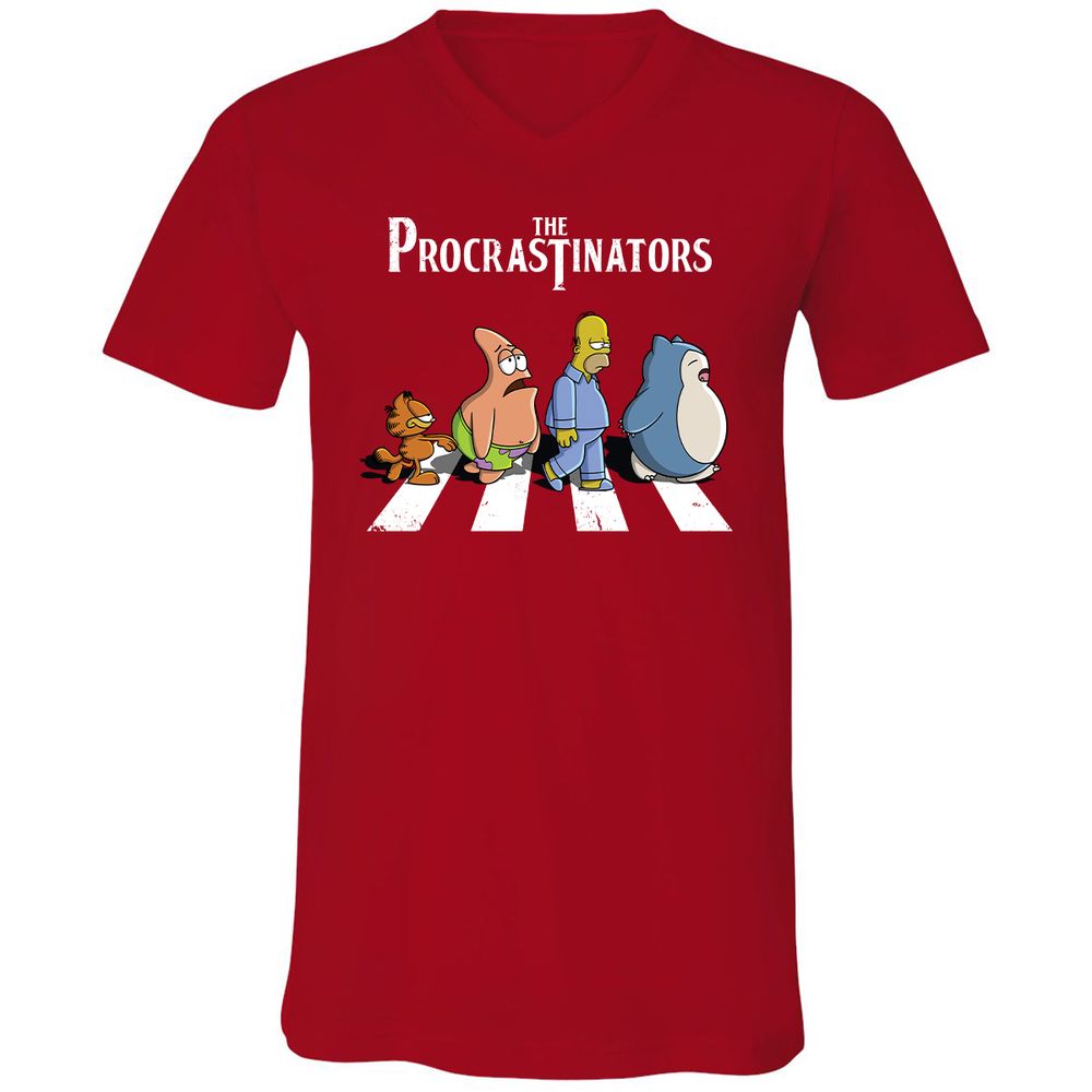 Unisex V-Neck T-Shirt - VEBKHS8K - Red - 3