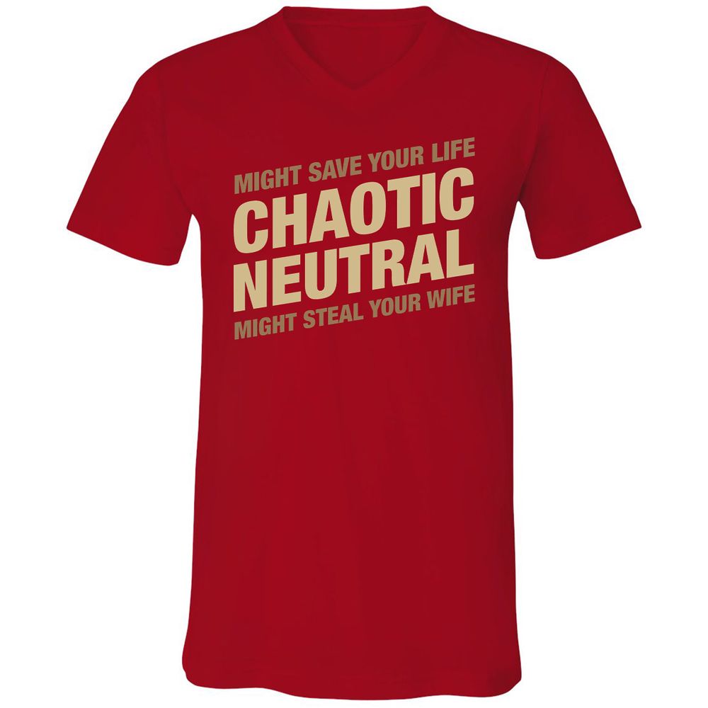 Unisex V-Neck T-Shirt - 1XGNA1N4 - Red - 3