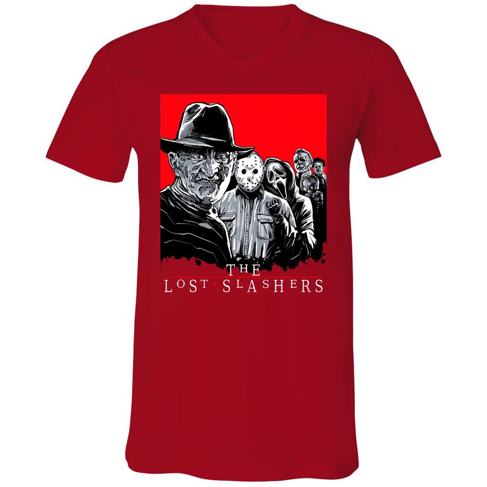 Unisex V-Neck T-Shirt - S7BNWG98 - Red - 3