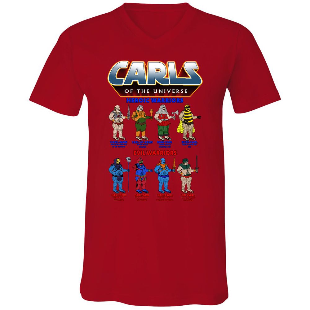Unisex V-Neck T-Shirt - 62U9GG6F - Red - 3